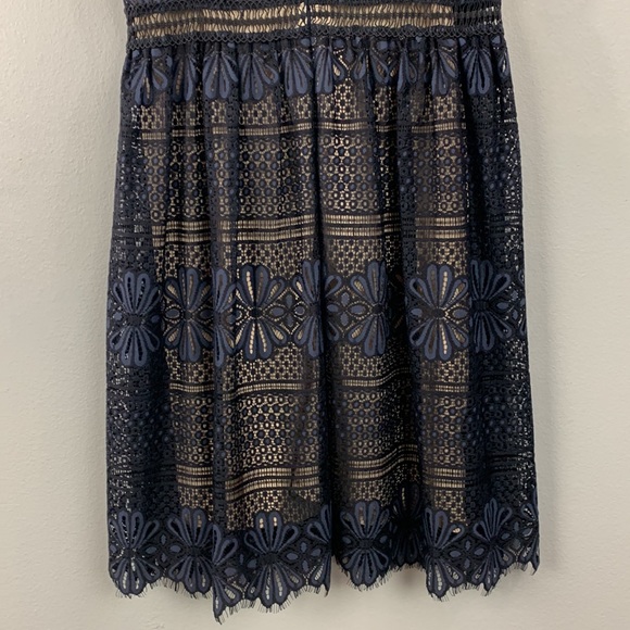 NWT Picadilly Canada Floral Lace Dress Navy Black Lined Size Small - Picture 9 of 15